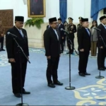 Pelantikan Enam Kabinet Merah Putih di Istana Negara, Senin (27/04/2026).