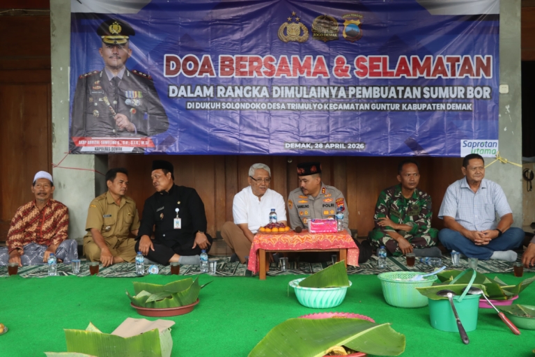 Atasi Krisis Air Pascabanjir, Polres Demak Bangun Sumur Bor di Trimulyo