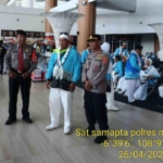 Polres Majalengka Amankan Pemberangkatan 445 Jemaah Haji Kloter 6 di BIJB Kertajati