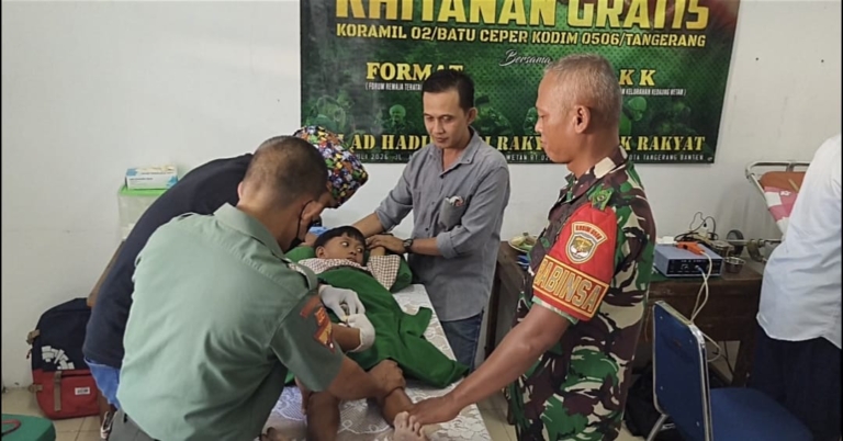 Koramil 02/Batuceper Gelar Bakti Sosial Khitanan Gratis, Wujud Kepedulian TNI kepada Masyarakat