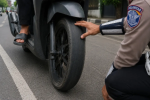 Hindari Tilang dan Risiko Kecelakaan, Kenali Empat Tanda Ban Motor Sudah Wajib Diganti