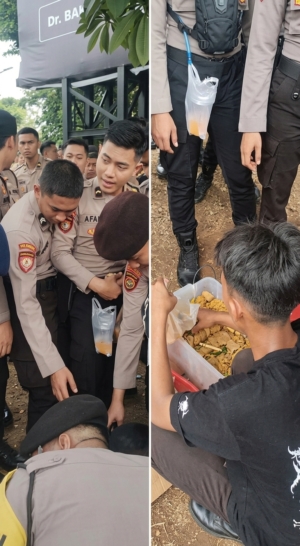 Polisi Borong Tahu Pedagang, Bagikan kepada Warga di Tengah Kegiatan Penyampaian Aspirasi