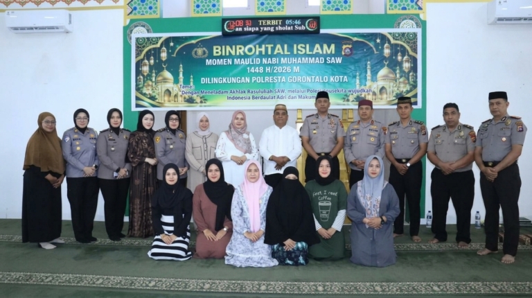 Jelang Maulid Nabi 1448 H, Polresta Gorontalo Kota Perkuat Pembinaan Rohani dan Mental Personel
