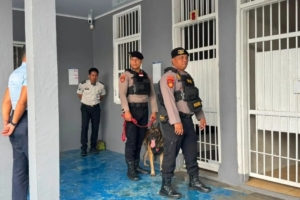 Lapas Bandar Lampung Gandeng Unit K9 Polda Lampung untuk Perketat Razia di Blok Hunian