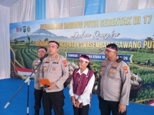 Polri dan Pemkab Samosir Dorong Penanaman Bawang Putih untuk Perkuat Swasembada Pangan Nasional