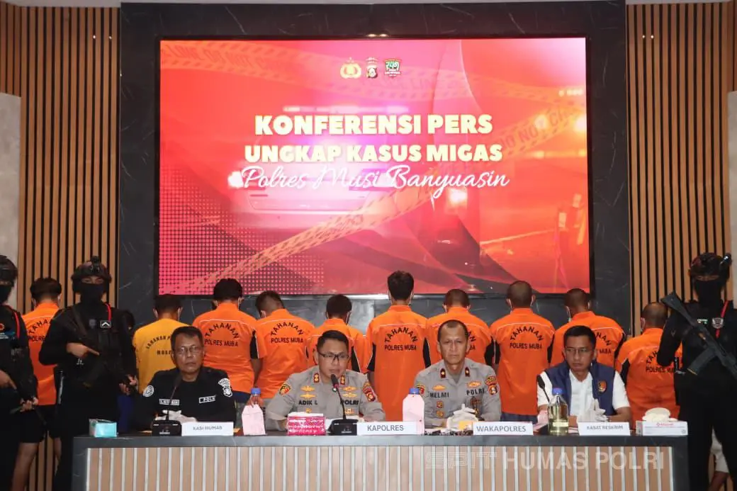 Bongkar Jaringan Migas Ilegal, Polres Muba Amankan 22 Tersangka dan 33 Truk Berisi 419.600 Liter Minyak