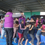 Polda Sumut dan Polres Karo Beri Trauma Healing Pengungsi Sinabung