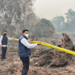 Satgas Gakkum Polres Kubu Raya Pasang Police Line di Lintang Batang, Lahan Bekas Terbakar Diamankan